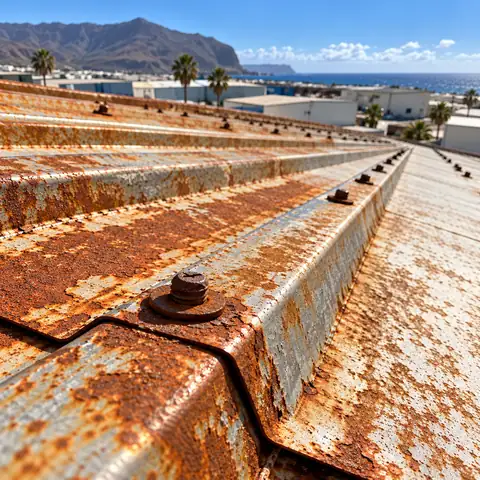 Antes: tornillo de fijación de la chapa completamente oxidado